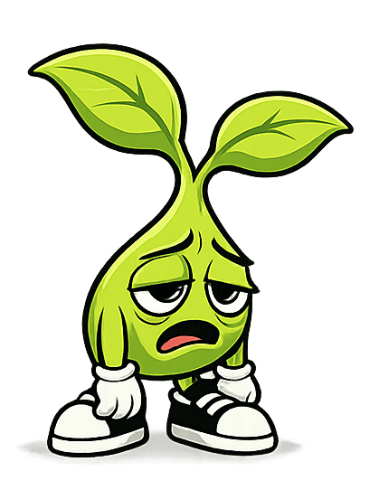 A tired Seedly sprout