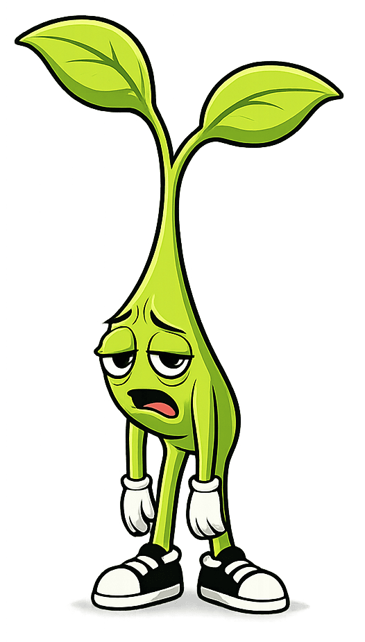 A tired Seedly sprout